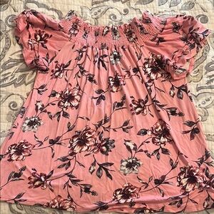 Pinkblush Smocked Pink Blouse with Relaxed Fit